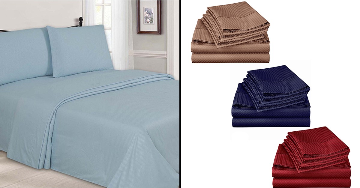 1800 Series Embossed Microfiber Egyptian Sheets Set 6 Styles