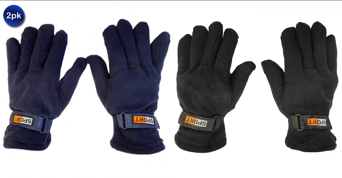 2 Pack Men's FleeceLined Gloves