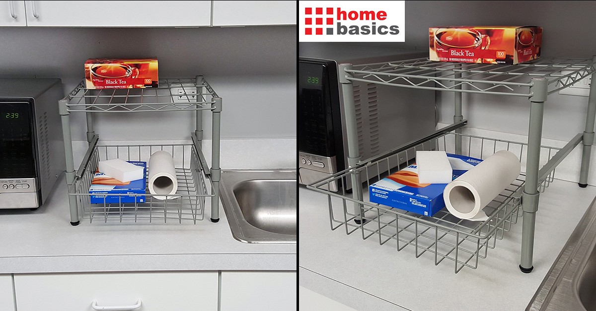 Kitchen Helper Shelf with Pull Out Basket