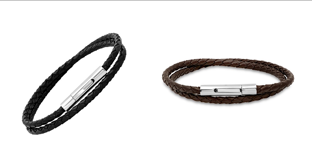 Men's Leather Braided Wrap Bracelet 2 Styles