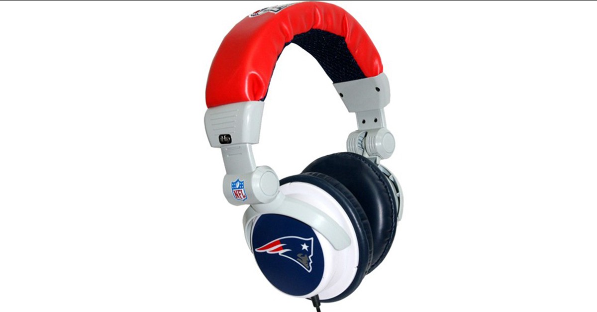 iHip Officially Licensed NFL PRO DJ Headphones with Mic Patriots