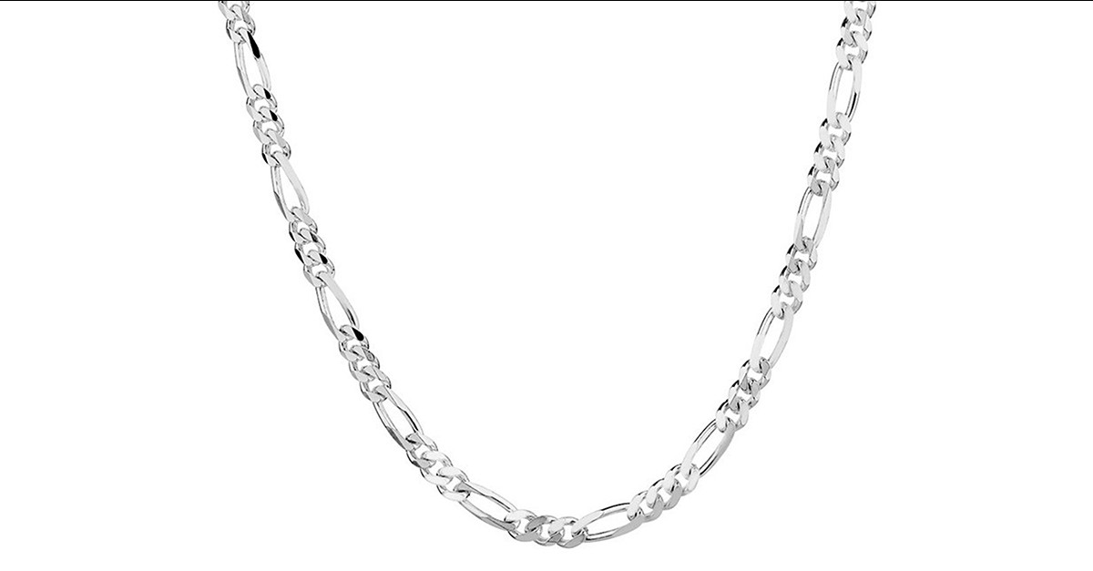 925 Sterling Silver Italian Figaro Chain - 1.7mm Super Flat Figaro Chain Z09