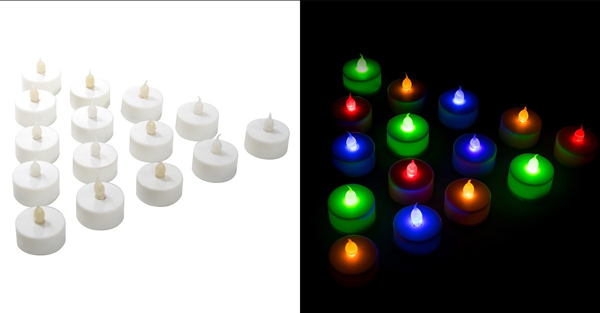 12 Piece MultiColored LED Tea Light Set