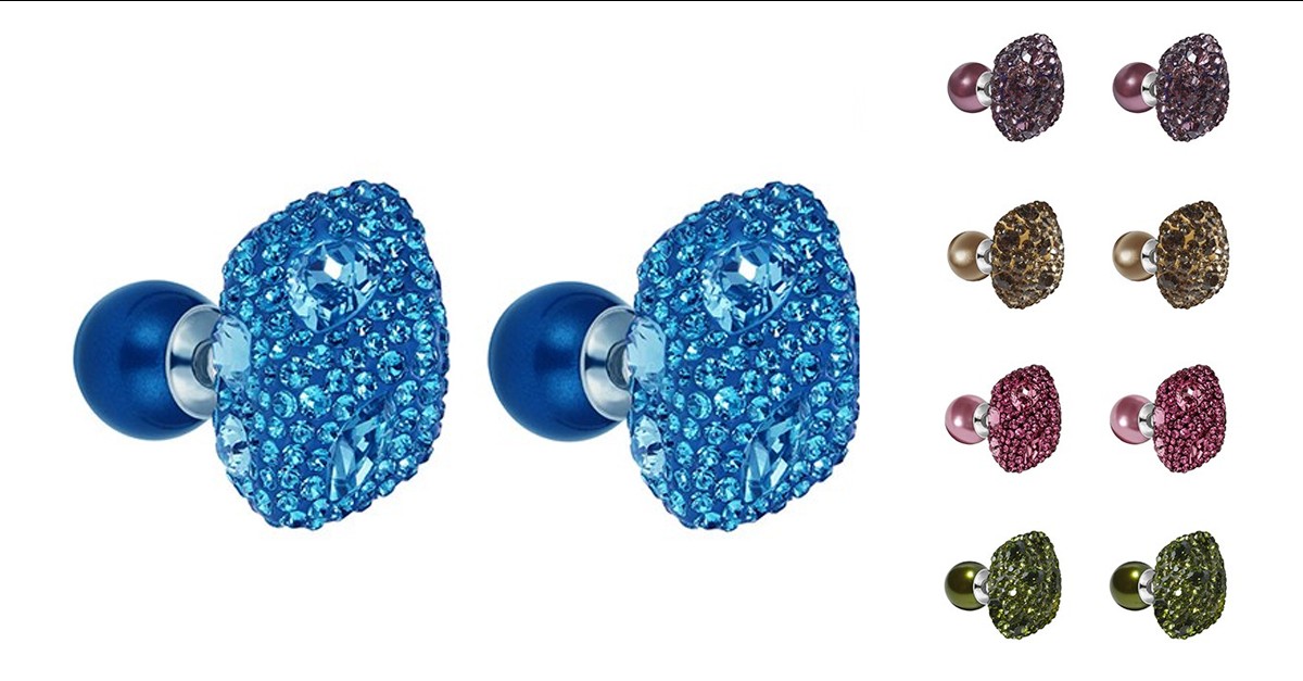 Reversible Double Stud Pearl Pierced Earrings