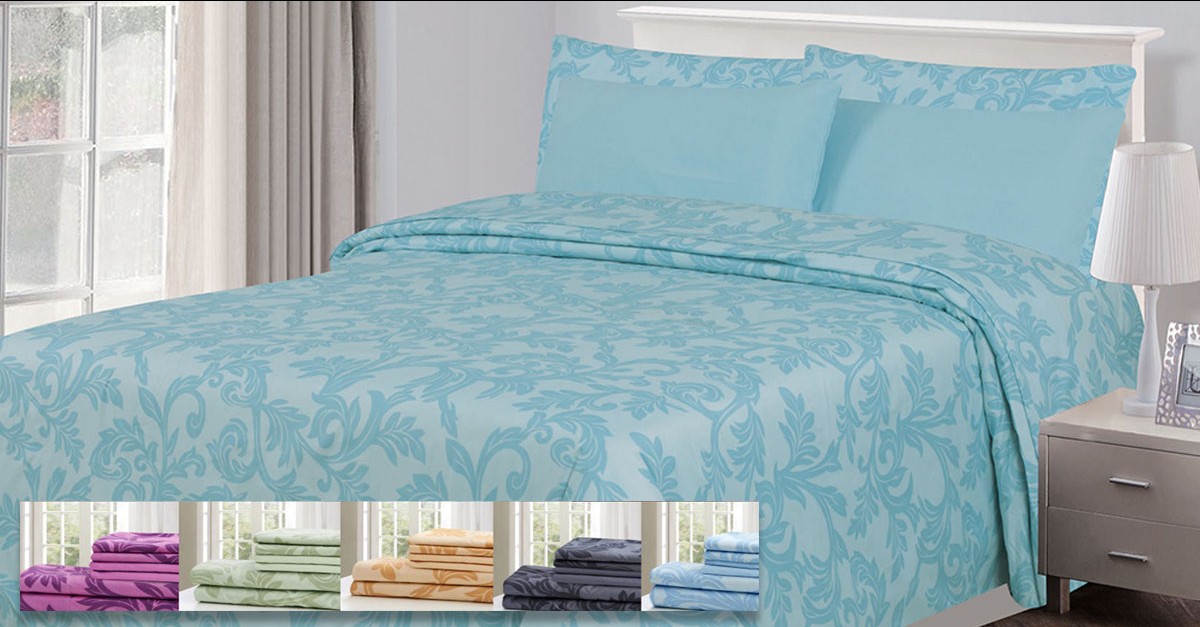6 Piece Set Kandall Printed Brushed Microfiber Bedding