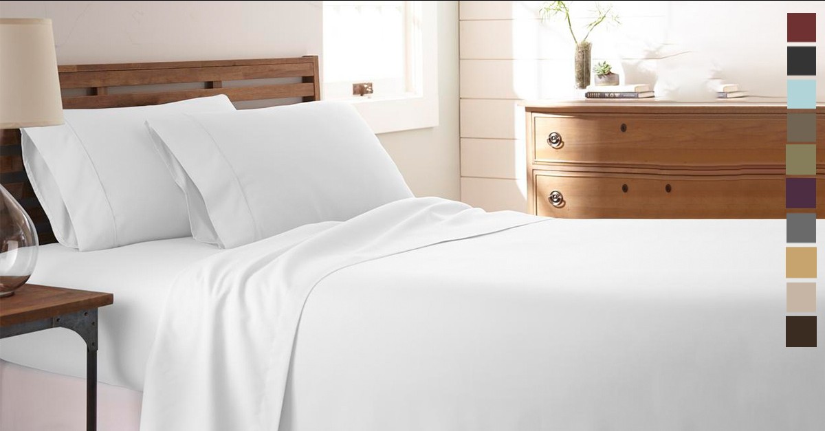 4 Piece Set Bamboo Softness Premium Bed Sheets 14 Colors