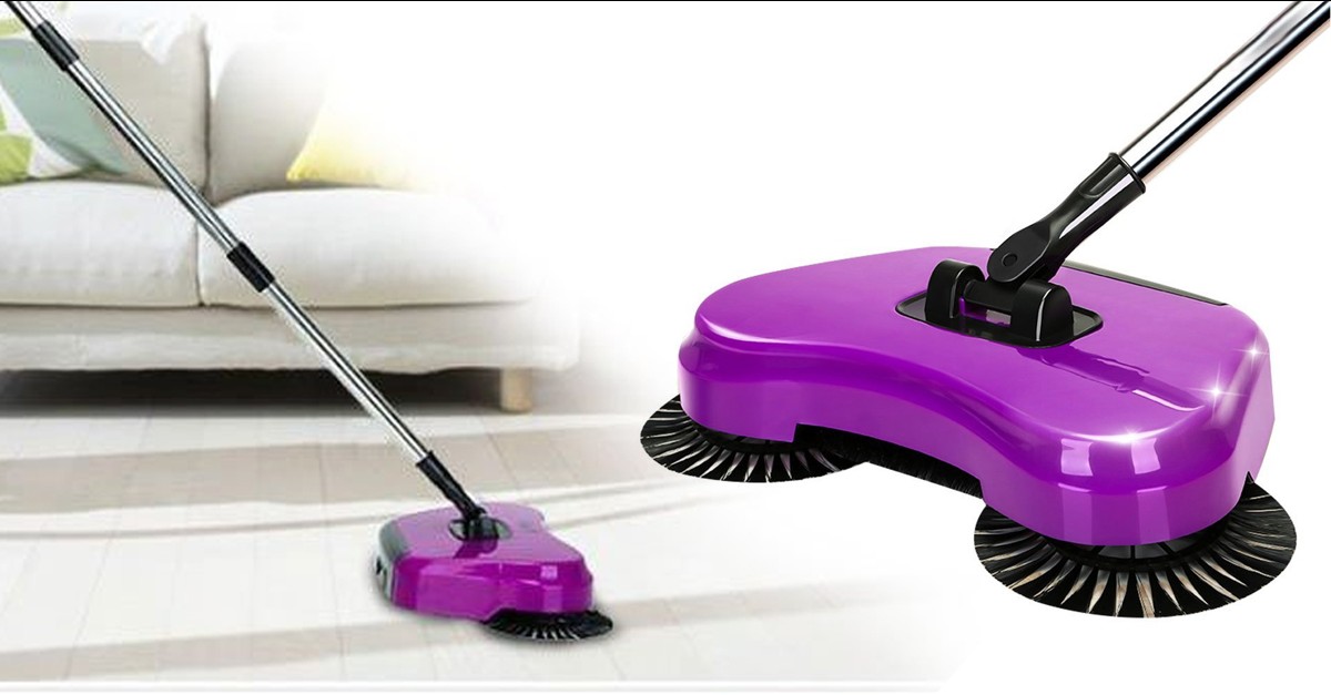 Floor Sweeper With Rotating Brushes 3 Colors