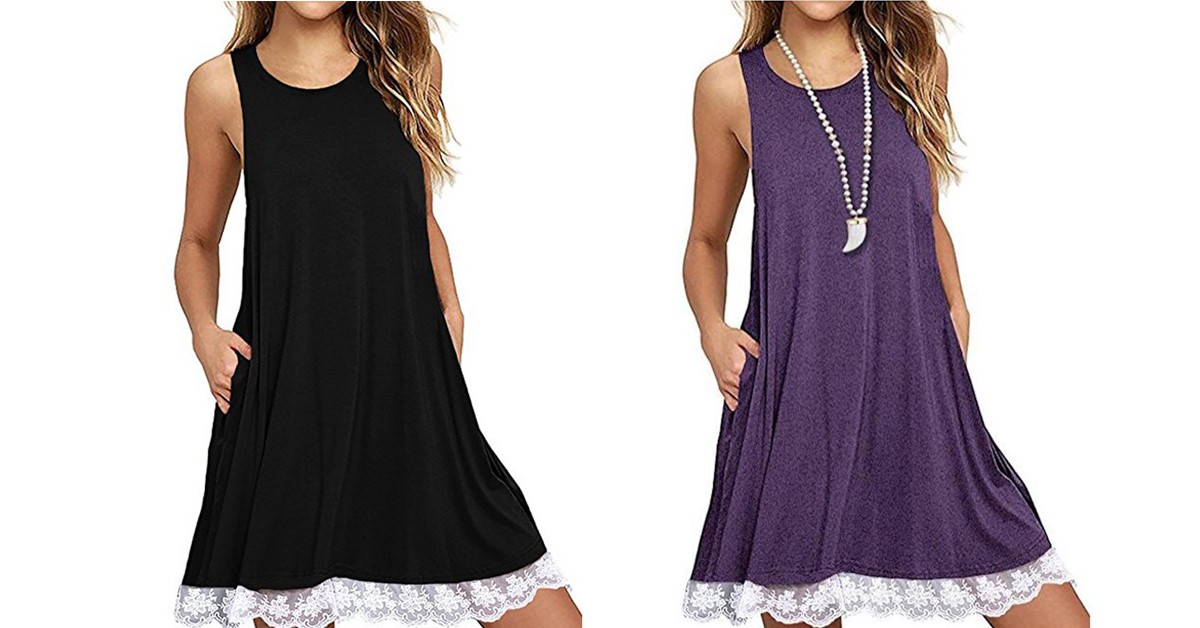 Stretch Woven Lace Trim  Dress main image 1