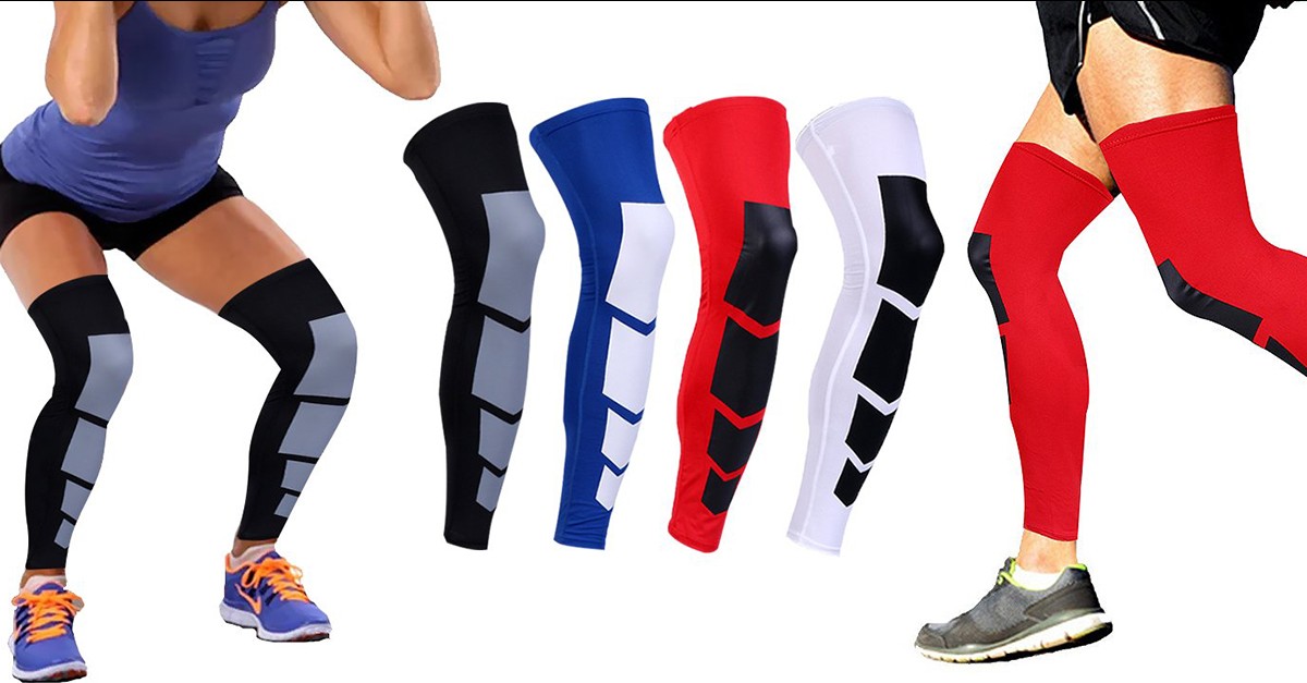 Unisex FullLength Knee and Calf Compression Sleeves 4 Colors