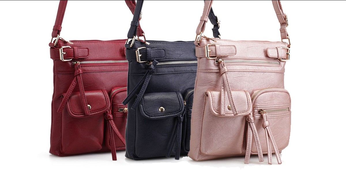 MKF Collection Jamie Soft Pebble MultiPockets Crossbody Bag by Mia K