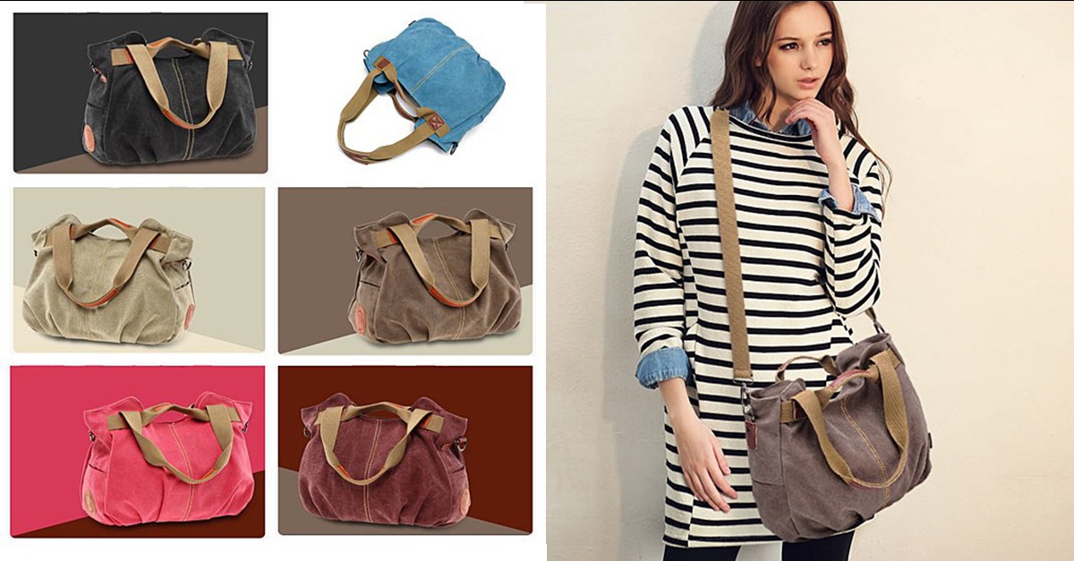 Canvas Satchel Handbag 6 Colors