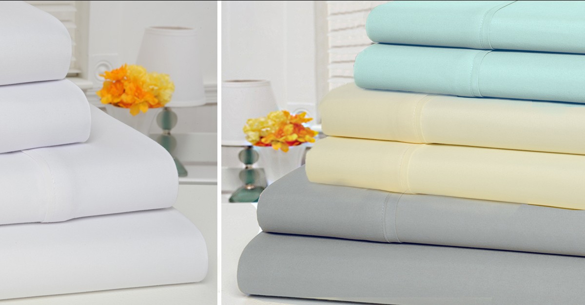 Bamboo Blend Solid Luxury 4 Piece Sheet Set 8 Colors