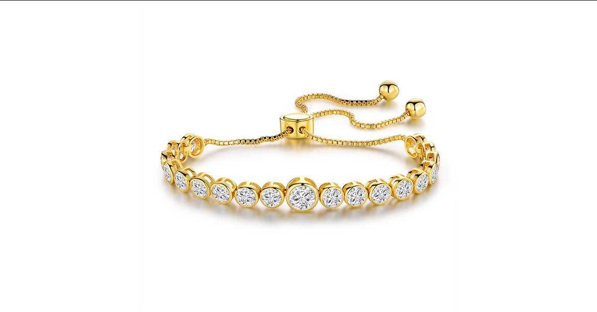 Gold Plated Swarovski Crystal Tennis Bracelet