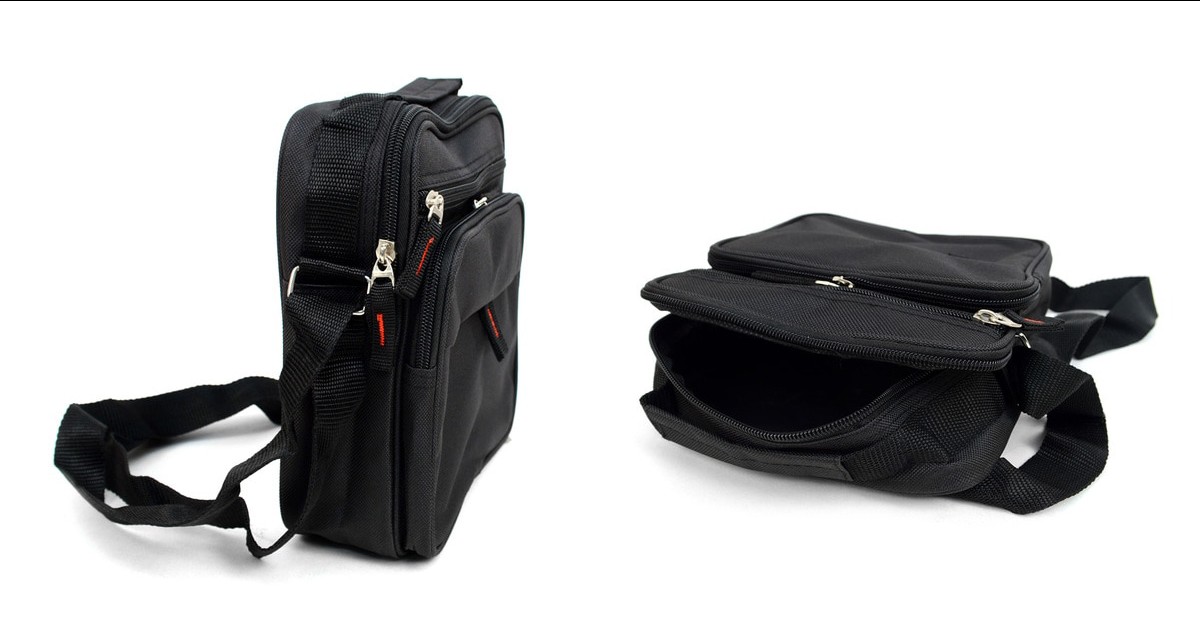 Men's Messenger Bag Accessory Pouch with Adjustable Strap