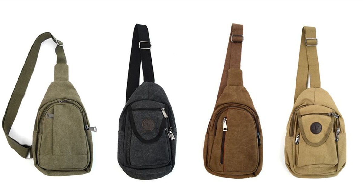 Crossbody Canvas Adjustable Sling Bag Backpack 4 Colors