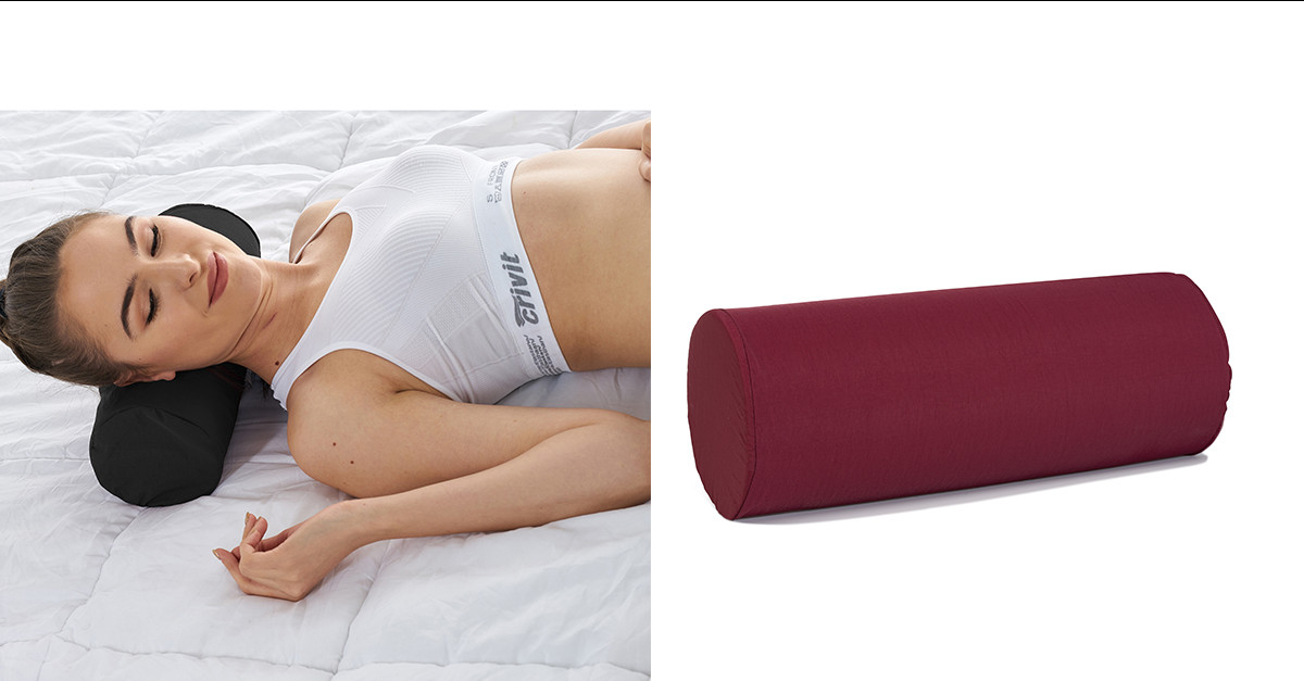 Round Cervical Roll Bolster Pillow Cushion 4 Colors