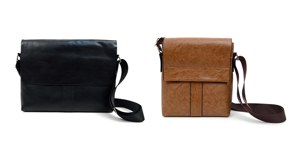 Leather Black Crossbody Messenger Bag 4 Styles