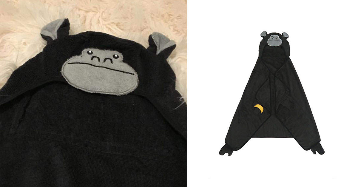 Pillowfort Gorilla Hooded Bath Towel