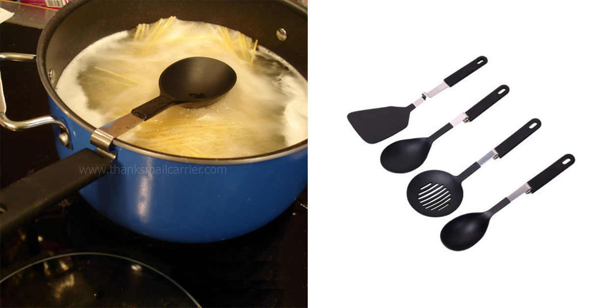 Set of 4 NonStick Cooking Utensils by Lori Greiner 2 Colors