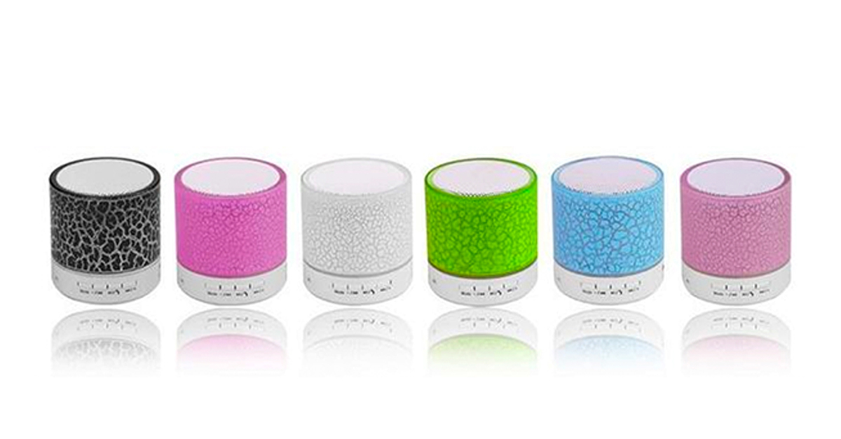 Mini LED Crackle Design Wireless Bluetooth v2.1 Speaker with USB and SD Card Support 6 Colors