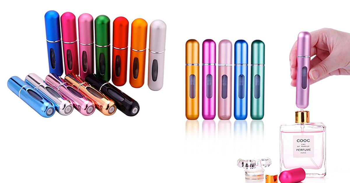 5 Pack 5ml Refillable Mini Travel Perfume Atomizer Bottles Assorted Colors