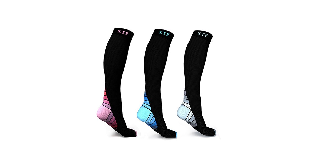 3 Pair: XTF Unisex Sports Compression Socks