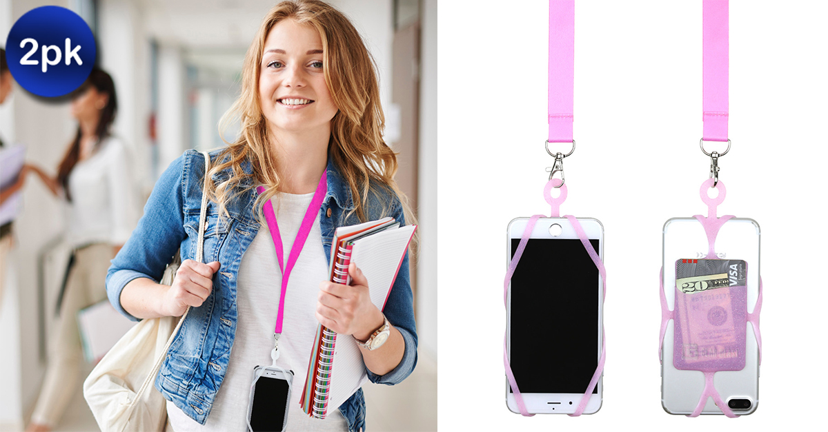 2 Pack: Glitter Universal Cell Phone Lanyard - 2 Colors