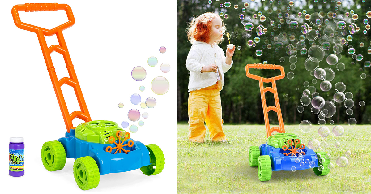 Bubble Blowing Lawn Mower with Bubble Solution