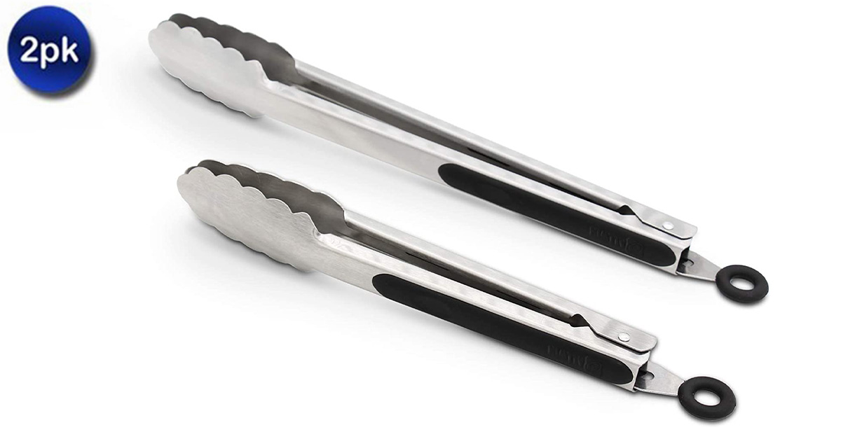 2 Pack: Stainless Steel Kitchen Tongs