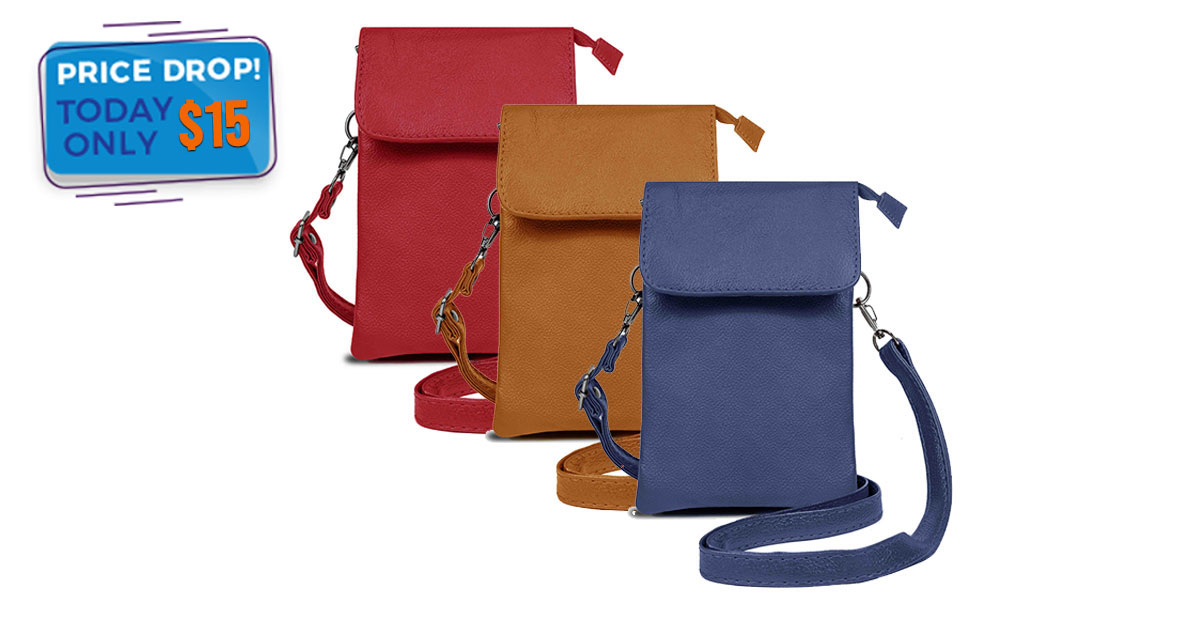 Super Soft Genuine Leather Crossbody Wallet 5 Colors