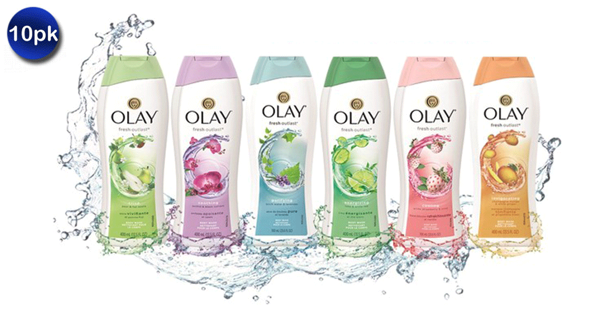 10 Pack Olay Fresh Outlast Body Wash 200ml