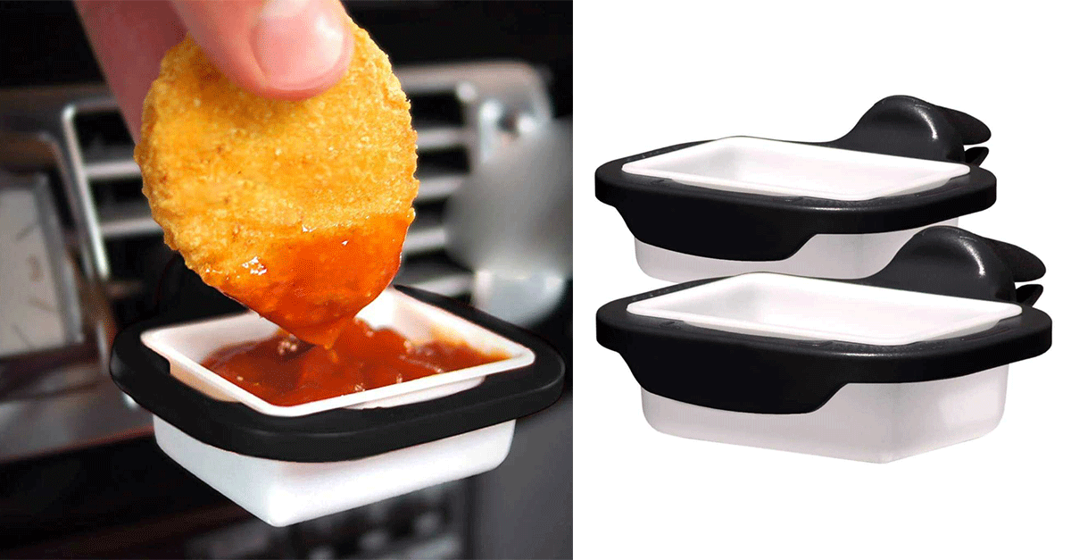 Dip Clip Car Sauce Holder for Ketchup and Dipping Sauces