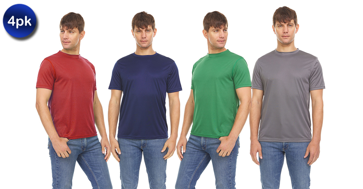 4 Pack: Premium Men’s Dri Fit Performance Short Sleeve Tees - 7 Styles