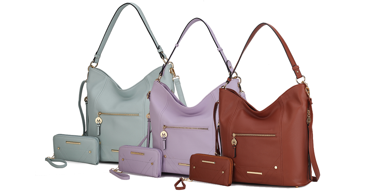MKF Collection Jordina Shoulder Bag with Matching Wallet by Mia K. 3 Colors