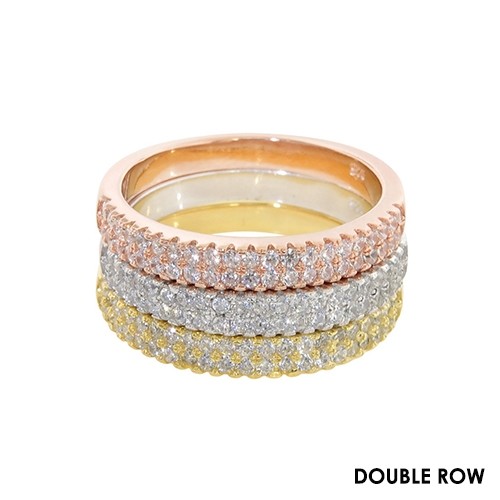 Sterling Silver TriColored Stackable Rings 10 Styles