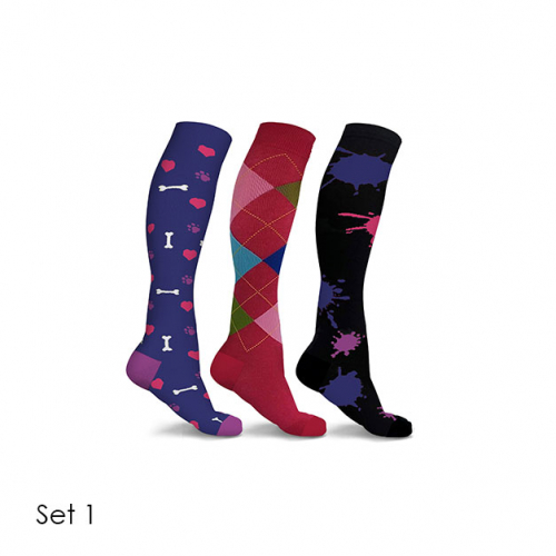 3 Pack Fun and Novelty Compression Socks 7 Styles