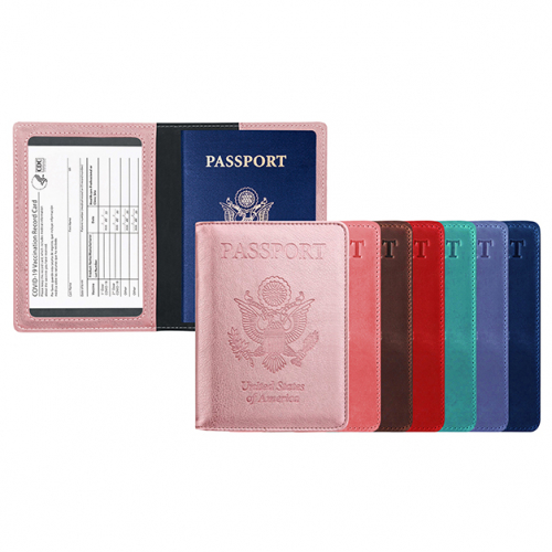Passport Holder with CDC Vaccination Card Protector 13 Colors
