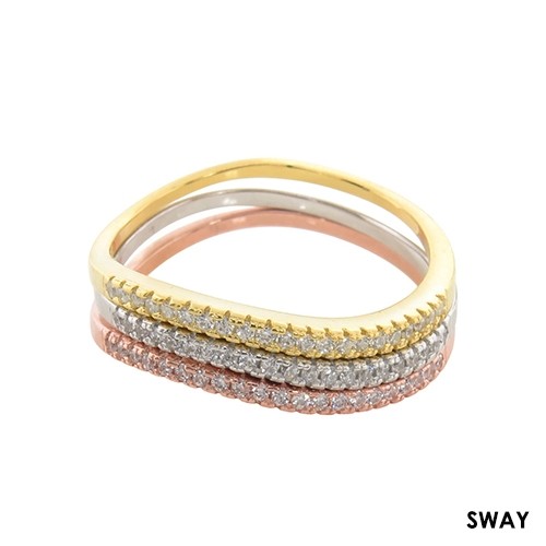 Sterling Silver TriColored Stackable Rings 10 Styles