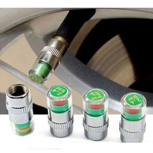 4Piece Tire Pressure Indicator Valve Caps