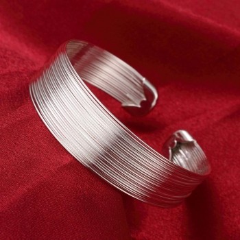 Lucky Silver - Silver Designer Wire Open Cuff Ring - Adjustable - LOCAL STOCK - LSR267