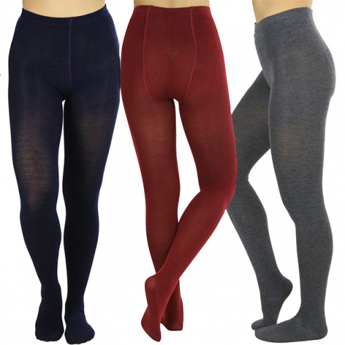 6 Pack Women's Footed Winter Tights