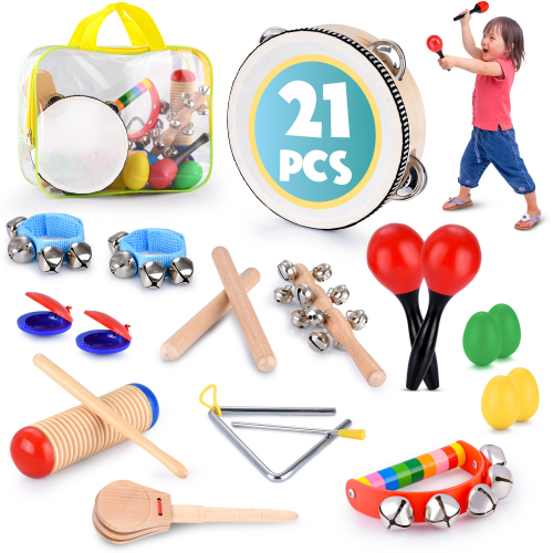 21 Piece Musical Percussion Instrument Set for Children