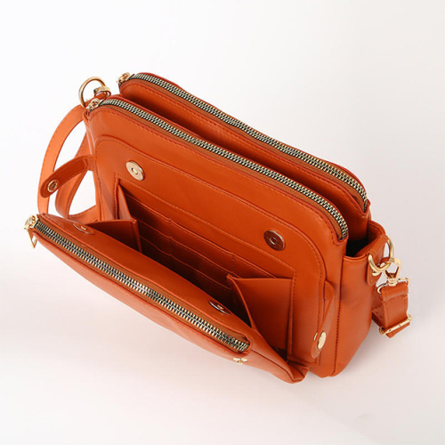 Crossbody Leather Shoulder Bag and Clutch